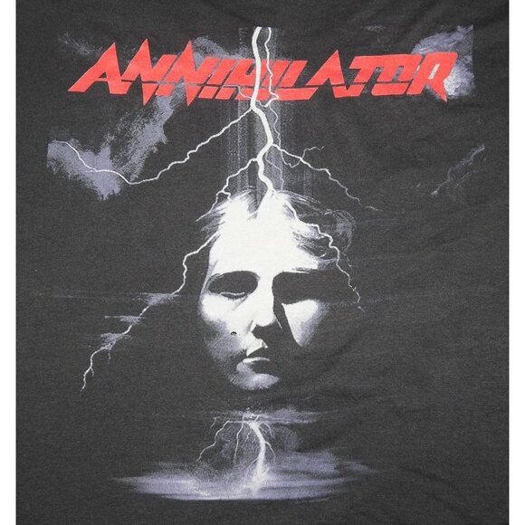 Vintage 1990 1991 Annihilator Never Neverland World Tour T-Shirt Large - Picture 2 of 9